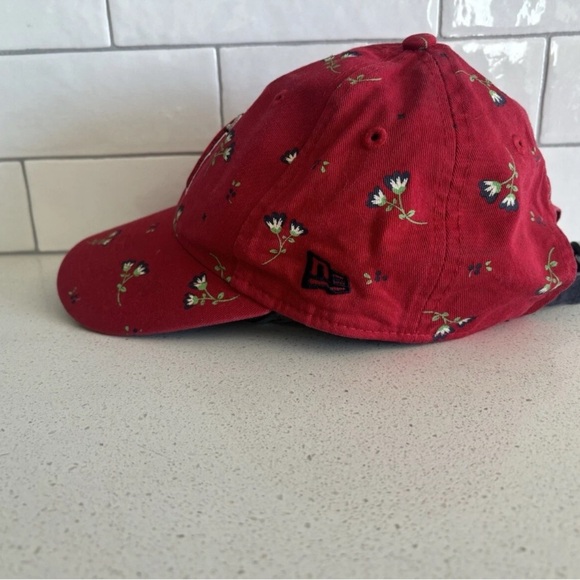 NEW ERA California Angels Women's Youth Cap Hat Floral Design Red with Flowers - Picture 4 of 8